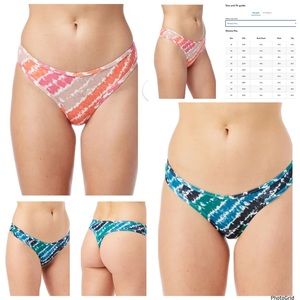 🌟🌟🌟No Boundaries XXL (19) plus size tie dye lot of two thong panties NWT